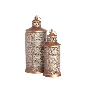 Grande lanterne en métal pour la décoration intérieure, rehausse le design intérieur sans bougie, éclairage de sol pour jardin extérieur, utilisation comme lanterne décorative - Product Image 3