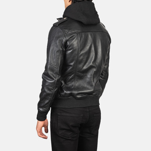 First Class Quality Winter Warm Leather Jacket Oversized Fit Is Complimented by Articulated Sleeves <b>Dropped</b> jacket for men - Product Image 3