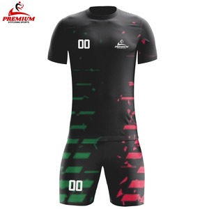 Uniforme de football pour hommes en tissu 100% polyester de qualité supérieure, couleur unie, logo, personnalisable, respirant, séchage rapide, short d'été - Product Image 6