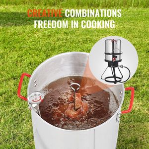 Friggitrice a gas propano in alluminio da 30 Qt con bruciatore da 54.000 BTU e set cottura a vapore per cucina all'aperto - Product Image 5