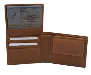 Vintage Crazy Horse Leather Mens Card Holder Rfid Wallet Bifold Short Wallet Genuine Leather For Men