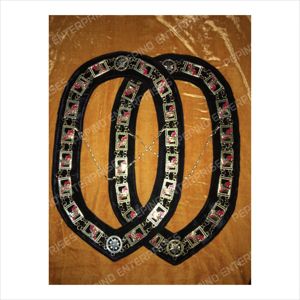 Collier chaîne Chevalier Templier fait main, écologique, plaqué or, thème croix, en velours, pour vêtement, objet d'art et de collection - Product Image 1