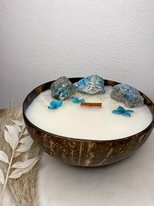 เทียนกะลามะพร้าวเป็นมิตรกับสิ่งแวดล้อมติดทนนานเลือกโลโก้ได้ตามต้องการของขวัญดอกบัวสีน้ำเงินจากเวียดนาม - Product Image 6