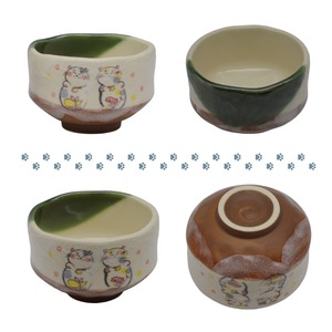 Tazón de Matcha de Calidad Superlativa Finesse Class, Dos Tamaños, Encantador, Hecho a Mano, Transparente, con un Divertido Motivo de Gato Pintado, Kit de Accesorios para Té - Product Image 5