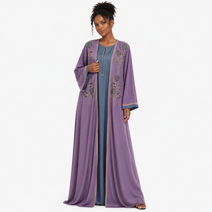 Abaya Abierta de Lujo Estilo Dubái para Mujer – Elegante Vestido Maxi Musulmán de Alta Calidad – Abaya de Dubái – Fabricante de Ropa Islámica Premium - Product Image 3