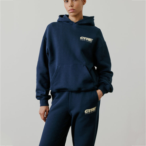OEM <b>Custom</b> Womens Tracksuit DTF Personalized Casual Polyester Cotton Two Piece Set Hoodie Pants Trendy Street Wear Clothing - Product Image 3