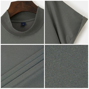 Camiseta Casual de Hombre, Color Lavanda, Cuello Redondo, Manga Corta, Corte Regular, Tejido de Punto, Logotipo Frontal, Transpirable, Secado Rápido, 100% Algodón - Product Image 5