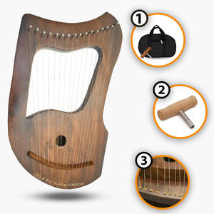 Harpe lyre en bois à 18 cordes, Instrument de musique folklorique Portable pour débutants, avec clé de réglage, sac de transport, Style classique - Product Image 1