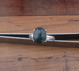 Natural Green Moss Agate Bezel Setting Brilliant Cut 925 Sterling Silver Gemstone <b>Ring</b> Unique Dendritic Agate Statement Women - Product Image 5