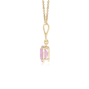 Joyería Vaayu para Mujer, Elegante Colgante de Piedra Morganita Rosa Ovalada, Chapado en Rodio, Joyería de Boda, Oro de 18K, 14K, 10K - Product Image 3
