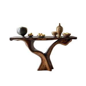 Table console moderne en bois massif naturel fait main, fabriquée au Vietnam, marque Luxali, meubles de salon - Product Image 1