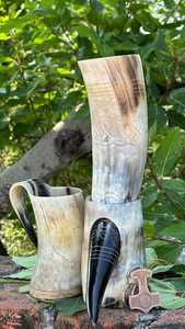 Cornes à boire vikings en corne de bœuf/vache polies, 100 % authentiques, de qualité supérieure, de 16 à 20 pouces, à prix abordables – Tasses et verres en cornes à boire - Product Image 5