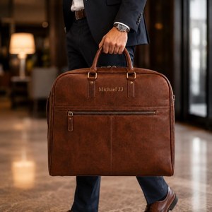 Housse de vêtement en cuir faite main de qualité supérieure, sac de transport pour costume, sac de voyage robuste à fermeture éclair, bagage décontracté et professionnel, vente en gros - Product Image 4