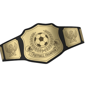 Ceinture de champion de football avec emblème doré et design football, ceinture en cuir de qualité supérieure personnalisable pour le sport - Product Image 4