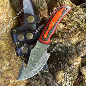 Couteau à Découper à Lame Fixe en Acier Damas de Haute Qualité, Manche en Bois Pakka Vert et Noir, Outil Personnalisé de Chasse et d'Extérieur, Vente en Gros - Product Image 6