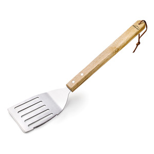 Spatola per barbecue in acciaio inox con manico in legno Lacor 30 cm per grigliare e cucinare - Product Image 1