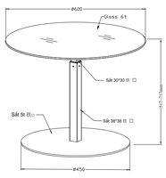 Table basse ronde moderne avec plateau en verre trempé et base en métal, meuble de salon minimaliste, facile à nettoyer