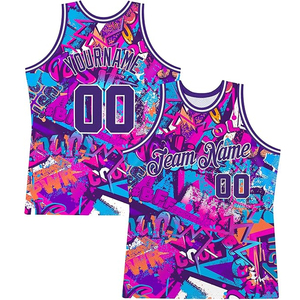 เสื้อบาสเก็ตบอลชาย 100% โพลีเอสเตอร์ตาข่าย ระบายความชื้น เสื้อกีฬาฝึกซ้อม ออกแบบชื่อทีมตามสั่ง สำหรับแฟนๆ - Product Image 1
