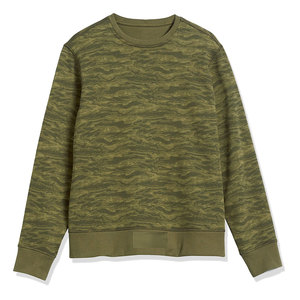 Sweat-shirt à col rond camouflage pour homme, coupe classique, tricoté, décontracté, respirant, pour l'automne, vert, sweats à capuche et pulls pour homme - Product Image 2