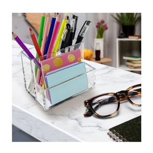 Porte-marqueurs acrylique multifonctionnel, organisateur de bureau pour le rangement de fournitures de bureau, porte-crayons en acrylique - Product Image 1