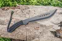 Couteau de survie tactique personnalisé pour l'extérieur avec lame dentelée en acier au carbone, longueur totale de 20 pouces et étui