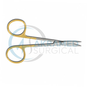 Ciseaux ophtalmiques en acier inoxydable de qualité supérieure, manche droit doré, instrument chirurgical de microchirurgie, certifié CE - Product Image 3