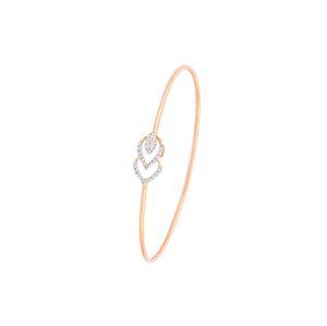 Rose Gold Lab Grown Diamond Leaf Open <b>Bangle</b> <b>Bracelet</b> - Product Image 2