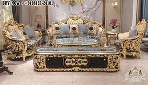 Sofá en forma de L de estilo europeo, tallado a mano, estilo Empire, con sillón para sala de estar, acabado antiguo. - Product Image 4