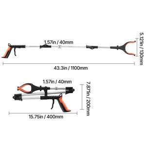 43\" Foldable Reacher <b>Grabber</b> Pickup <b>Tool</b> 360 Degrees Rotating Jaw with Magnet LED Light Lightweight Assistive Devices - Product Image 3