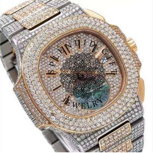 Reloj de Lujo con Diamantes, Analógico de Cuarzo, Caja Plateada con Moissanita, Cristal de Zafiro, Cierre Oculto, Correa de 28mm para Hombre, 24cm, Movimiento ETA, Resistente al Agua - Product Image 5