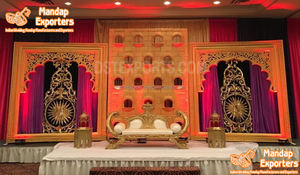 Paneles Decorativos Modernos para la Ceremonia Roka de Bodas Punjabi, Marcos de Puerta Rajasthani, Decoración de Escenario de FRP para Bodas, Eventos en Pensilvania - Product Image 6
