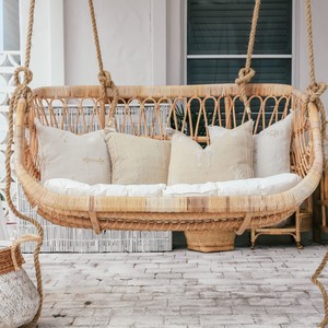 Comfortable hanging chairs handcrafted swinging lounge sofa natural rattan outdoor <b>swing</b> chair - Product Image 3
