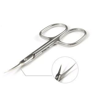 Ciseaux à cuticules en acier durable à lame courbée, outils de beauté pour le soin des ongles incarnés et la manucure, ciseaux à pointe acérée et à pointe arrondie - Product Image 1
