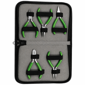 Jewelry <b>Pliers</b> <b>Set</b> 5Pcs Green Stainless Steel For DIY Jewelry Making Tools With Carry Case - Product Image 1