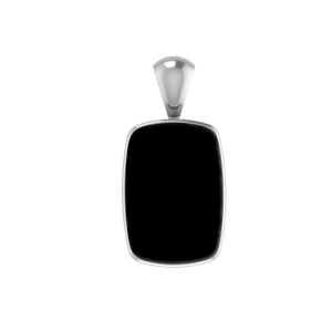 Premium 925 Sterling Silver Fine Pendant Black Onyx Gemstone Three Shapes Spring <b>Lock</b> Adjustable <b>Cable</b> Chain Bezel Setting - Product Image 2