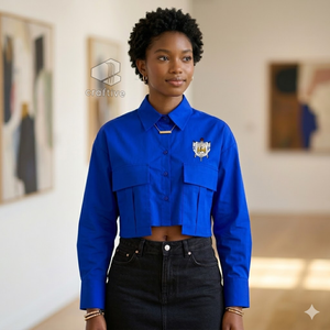 Chemise de travail professionnelle boutonnée pour femmes Sigma Gamma Rho, idéale pour les réunions d'affaires et le bureau - Product Image 5