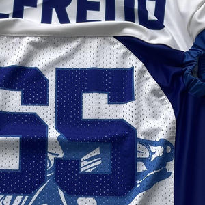 เสื้อฟุตบอลอเมริกันแบบกำหนดเองสำหรับผู้ชายและผู้หญิง ปรับแต่งชื่อทีม หมายเลข โลโก้ ระบายอากาศได้ดี แห้งเร็ว ผลิตจากโพลีเอสเตอร์ 100% - Product Image 6