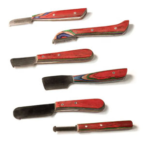 มีดตัดขนสุนัขสแตนเลส ด้ามไม้ หวีกำจัดขน - Product Image 1