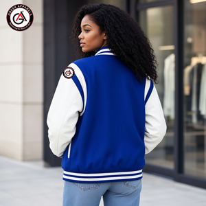 Veste de moto pour femme avec broderie en chenille 3D Zeta Phi Beta Sorority |   Veste à manches en cuir et laine brodée ZPB Sorority - Product Image 2