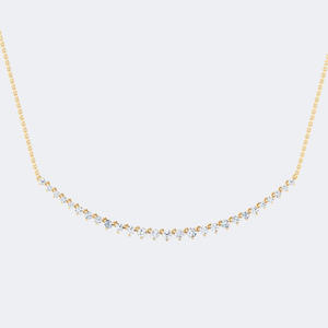 Collar con Colgante Curvo de Diamante Cultivado en Laboratorio de 3.00 CTW, Corte Brillante, Certificado IGI, Oro de 10K, para Regalo de Boda o Compromiso - Product Image 1