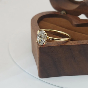 Classic 2.12 Oval Cut Diamond Engagement <b>Ring</b> White Gold Platinum Plated 14k SB Brand Women's Jewelry Natural Stone Diamonds - Product Image 5
