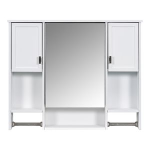 Moderno Armadietto da Bagno a Parete 35 X 28 con Specchio, Armadietto Portamedicinali e Portasciugamani - Product Image 6