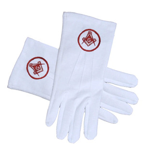 Gants en coton et élasthanne brodés du logo maçonnique, longueur coude, respirants, séchage rapide, pour usage quotidien en extérieur, toutes saisons - Product Image 6