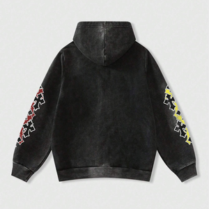 Hoodie streetwear personnalisé à fermeture éclair, coton lourd, coupe ample, fabricant OEM ODM Pakistan - Product Image 2
