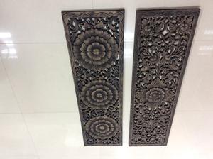 Panneaux muraux en bois classiques gravés carrés, faits à la main, 100% en teck écologique haute résistance - Product Image 2