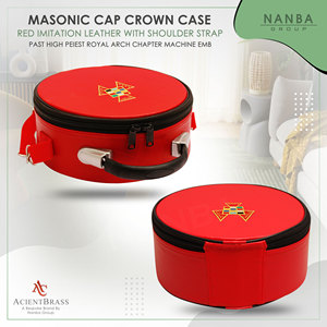 Étui pour chapeau/casquette Royal Arch Regalia Maçonnique, pour Ancien Maître Maçon, Ancien Grand Prêtre PHP, Rouge avec bande - Product Image 6