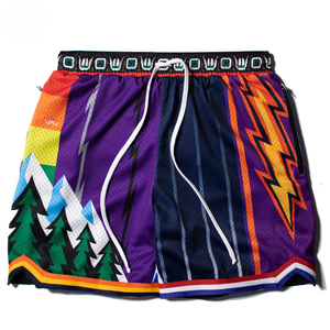100% Polyester Fully Sublimation Unisex Basketball Custom Mens Mesh Shorts Double <b>Layer</b> Mesh Shorts With Pockets - Product Image 3