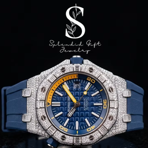Reloj Cronógrafo de Lujo para Hombre con Esfera Redonda de Moissanita, Movimiento de Cuarzo con Diamantes, Estilo Ejecutivo, Cristal de Esfera, Joyería de Moda Hip Hop - Product Image 1