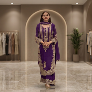 Nouvelles tenues de soirée exclusives de créateurs, style indien et pakistanais en georgette, disponibles au meilleur prix. - Product Image 1