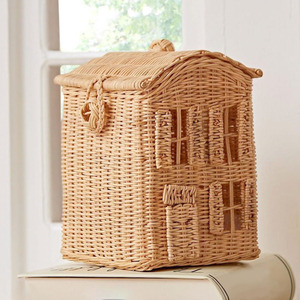 Mini casa de muñecas de ratán premium, casa de muñecas de caña natural a bajo costo, juguete para niños, casa de juegos para muñecas - Product Image 1